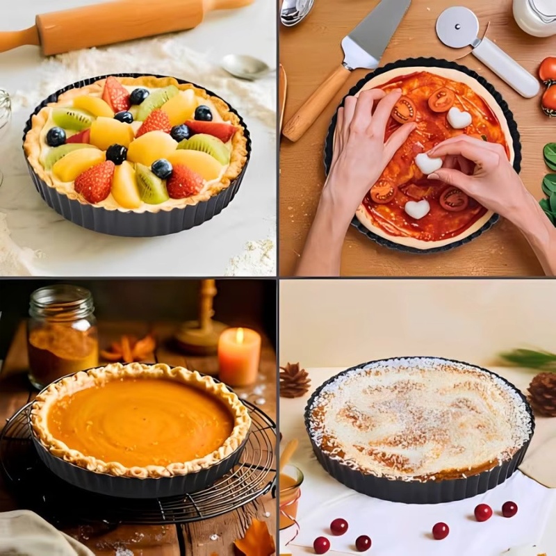 1個入り 取り外し可能な底面溝付きタルトパン ノンスティック - Kitchen Oven Baking Pans のレビューと価格