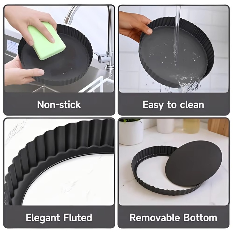 1個入り 取り外し可能な底面溝付きタルトパン ノンスティック - Kitchen Oven Baking Pans のレビューと価格